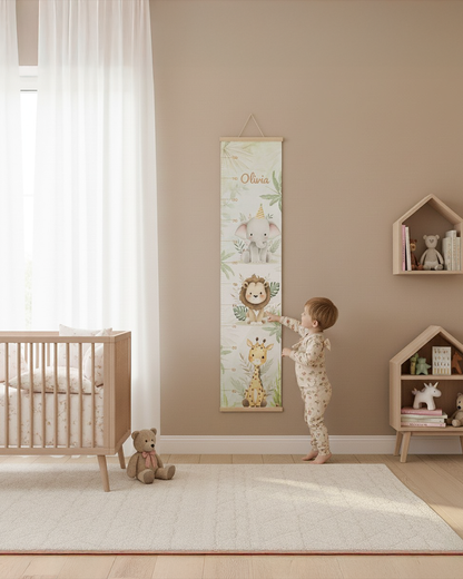 Little Jungle Friends – Kids Growth Chart | Personalised Wall Ruler