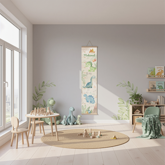 Little Dino Explorers – Kids Growth Chart | Personalised Wall Ruler